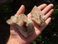 Natural Cascading White Phantom Quartz Clusters  x 12 From Luena, Congo - Toprock Gemstones and Minerals 