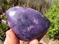 Polished Purple Lepidolite Gallets  x 12 From Zimbabwe