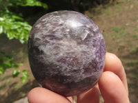 Polished Purple Lepidolite Palm Stones  x 12 From Madagascar - TopRock