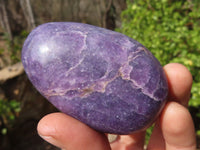 Polished Purple Lepidolite Gallets  x 12 From Zimbabwe