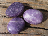 Polished Purple Lepidolite Gallets  x 12 From Zimbabwe