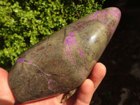 Polished Purple Stichtite & Serpentine Standing Free Forms x 2 From Barberton, South Africa