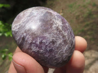 Polished Purple Lepidolite Palm Stones  x 12 From Madagascar - TopRock