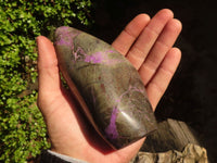 Polished Purple Stichtite & Serpentine Standing Free Forms x 2 From Barberton, South Africa