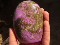 Polished Purple Stichtite & Serpentine Standing Free Forms x 2 From Barberton, South Africa