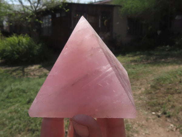 Polished Pink Rose Quartz Pyramids  x 4 From Madagascar - TopRock