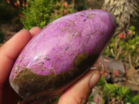 Polished Purple Stichtite & Serpentine Standing Free Forms x 2 From Barberton, South Africa