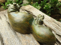 Polished Green Verdite Hippo Carvings  x 2 From Zimbabwe - TopRock