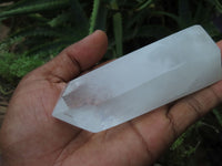 Polished Clear Quartz Crystals with 1 x Twin Head x 6 From Madagascar - TopRock