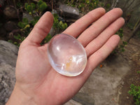 Polished Clear Quartz Galet / Palm Stones x 16 From Antsirabe, Madagascar