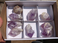 Polished Single Jacaranda Amethyst Crystals  x 9 From Mumbwa, Zambia - Toprock Gemstones and Minerals 