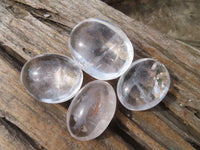 Polished Clear Quartz Galet / Palm Stones x 16 From Antsirabe, Madagascar