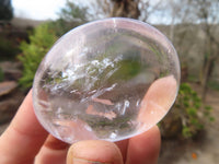 Polished Clear Quartz Galet / Palm Stones x 16 From Antsirabe, Madagascar