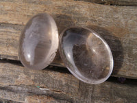 Polished Clear Quartz Galet / Palm Stones x 16 From Antsirabe, Madagascar