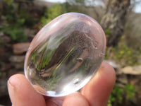 Polished Clear Quartz Galet / Palm Stones x 16 From Antsirabe, Madagascar