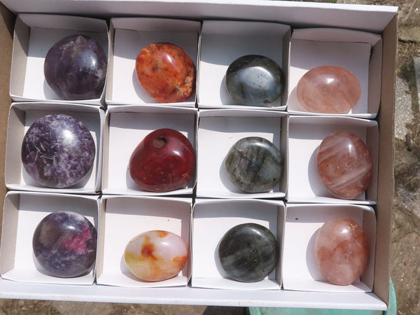 Polished Lovely Mixed Selection Of Palm Stones  x 12 From Madagascar - TopRock