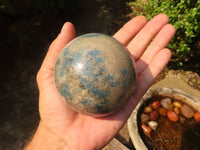 Polished Blue Dalmatian Stone / Spinel Quartz Spheres  x 2 From Madagascar - Toprock Gemstones and Minerals 