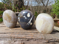 Polished Ghost Agate Standing Free Forms  x 3 From West Coast, Madagascar