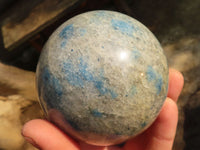 Polished Blue Dalmatian Stone / Spinel Quartz Spheres  x 2 From Madagascar - Toprock Gemstones and Minerals 