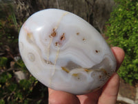 Polished Ghost Agate Standing Free Forms  x 3 From West Coast, Madagascar