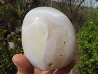 Polished Ghost Agate Standing Free Forms  x 3 From West Coast, Madagascar