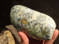 Polished Dendritic Opal Standing Free Forms x 2 From Moralambo, Madagascar