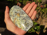 Polished Dendritic Opal Standing Free Forms x 2 From Moralambo, Madagascar