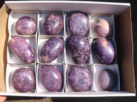 Polished Lepidolite Gallets  x 12 From Zimbabwe