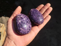 Polished Lepidolite Gallets  x 12 From Zimbabwe