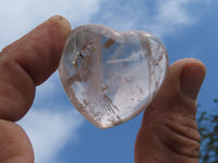 Polished Small Rock Crystal Gemstone Hearts  - sold per 1 kg -  From Madagascar - TopRock