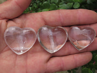 Polished Small Rock Crystal Gemstone Hearts  - sold per 1 kg -  From Madagascar - TopRock