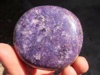 Polished Lepidolite Gallets  x 12 From Zimbabwe