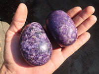 Polished Lepidolite Gallets  x 12 From Zimbabwe