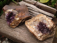 Natural Amethyst Centred Geodes  x 2 From Zululand, South Africa - TopRock