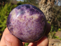 Polished Lepidolite Gallets  x 12 From Zimbabwe