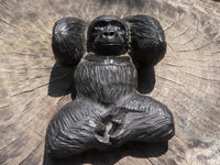 Polished Resting Gorilla Soapstone Carving  x 1 From Zimbabwe - TopRock