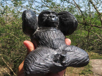 Polished Resting Gorilla Soapstone Carving  x 1 From Zimbabwe - TopRock