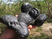 Polished Resting Gorilla Soapstone Carving  x 1 From Zimbabwe - TopRock