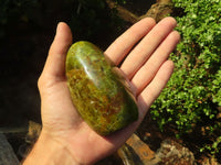 Polished Green Opal Standing Free Forms  x 4 From Madagascar - Toprock Gemstones and Minerals 