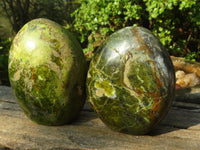 Polished Green Opal Standing Free Forms  x 4 From Madagascar - Toprock Gemstones and Minerals 