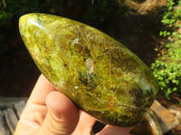 Polished Green Opal Standing Free Forms  x 4 From Madagascar - Toprock Gemstones and Minerals 