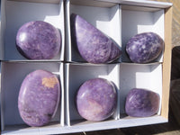 Polished Purple Lepidolite Gallets  x 6 From Zimbabwe