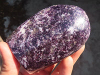 Polished Lepidolite Standing Free Forms (2) & Free Form (1) x 3 From Zimbabwe