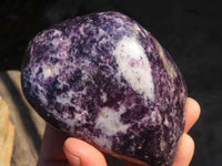 Polished Lepidolite Standing Free Forms (2) & Free Form (1) x 3 From Zimbabwe