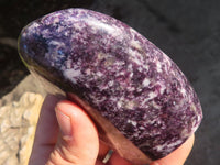 Polished Lepidolite Standing Free Forms (2) & Free Form (1) x 3 From Zimbabwe