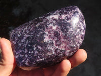 Polished Lepidolite Standing Free Forms (2) & Free Form (1) x 3 From Zimbabwe