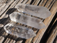 Polished Double Terminated  Optic to Near Optic Quartz Crystals  x 12 From Madagascar - TopRock