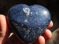 Polished Blue Lazulite Spheres & Hearts  x 6 From Madagascar