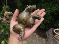 Polished Green Verdite Hippo Carvings  x 3 From Zimbabwe - TopRock