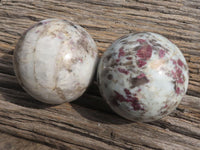 Polished Pink Tourmaline Rubellite Spheres  x 2 From Ambatondrazaka, Madagascar - TopRock